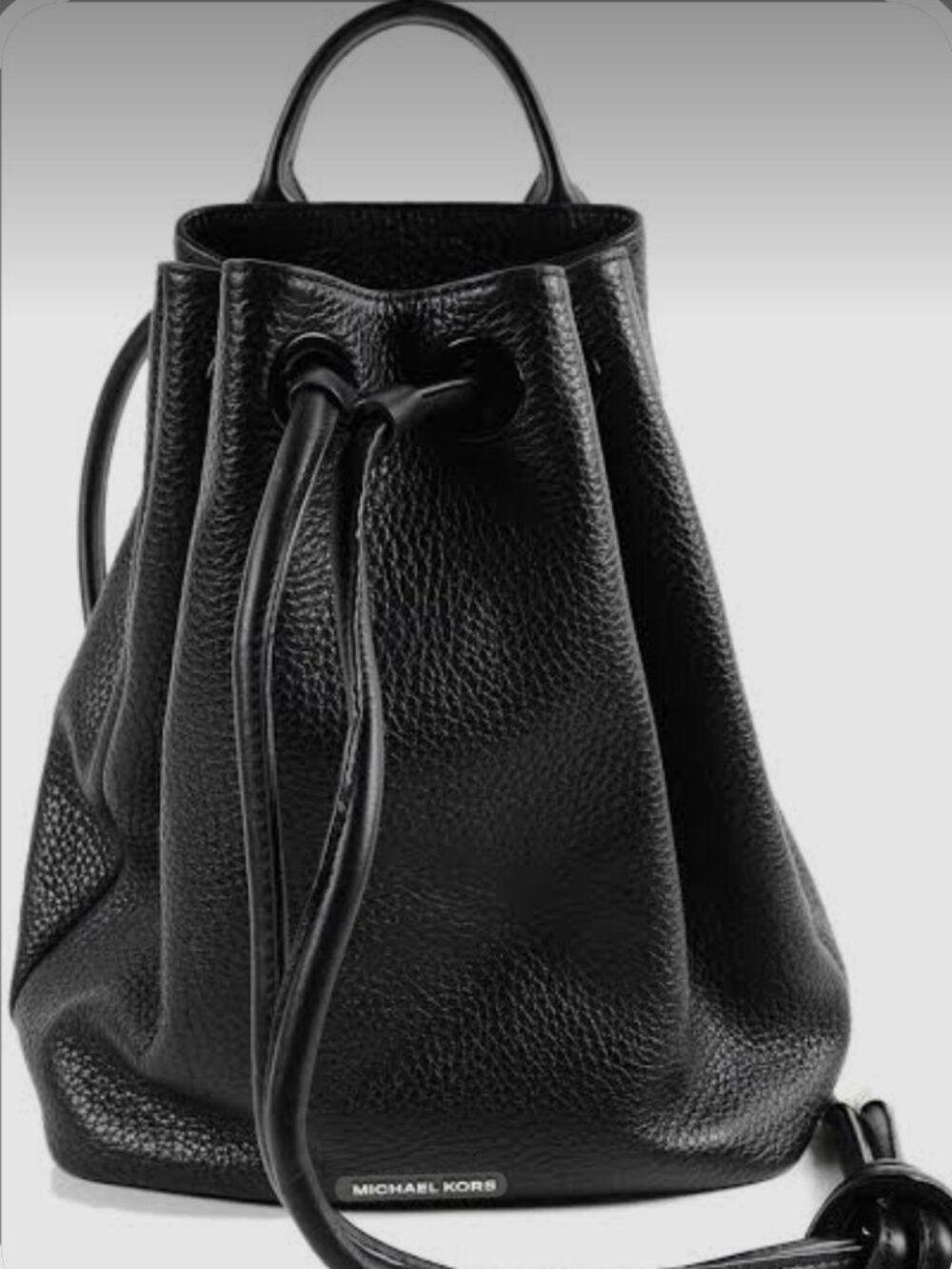 Michael Kors black pebbled leather backpack